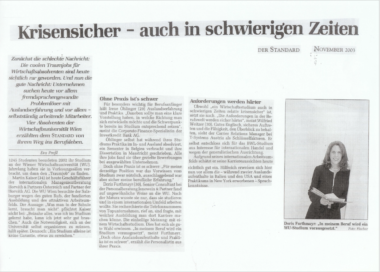 2003_11_Göbl_Standard_Krisensicher auch in schwierigen Zeiten